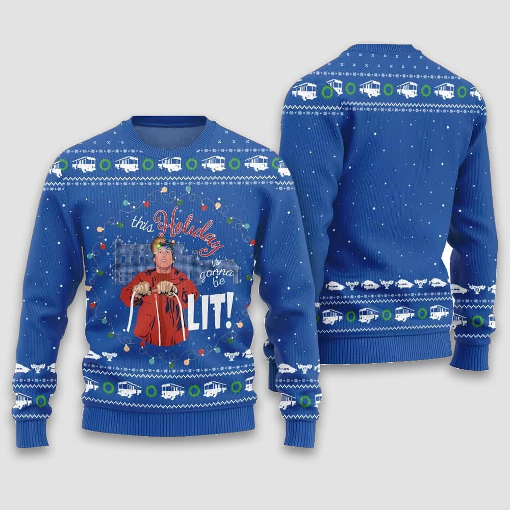 National Lampoons Vacation This Holiday Is Gonna Be Lit Christmas Ugly Sweater National Lampoons Vacation This Holiday Is Gonna Be Lit Christmas Ugly Sweater