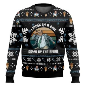 Saturday Night Live Matt Foley Livin In A Van Down By The River Ugly Christmas Sweater