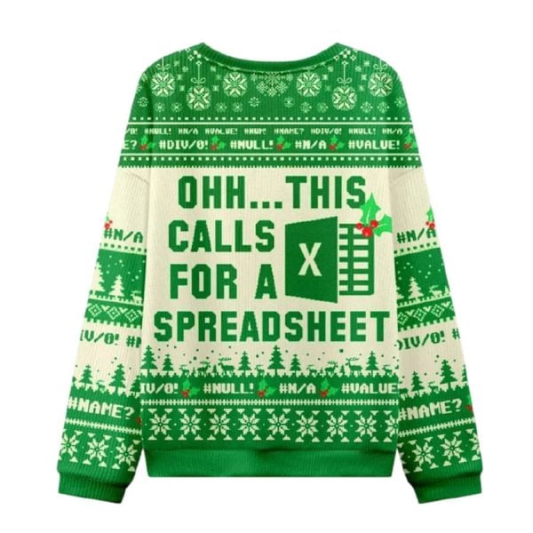 Ohh This Calls for a Spreadsheet Ugly Christmas Knit Sweater