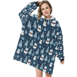 Winter Wonderland Husky Christmas Blanket Hoodie 2 Winter Wonderland Husky Christmas Blanket Hoodie