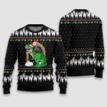 Opossum Riding Dinosaur Ugly Christmas Sweater