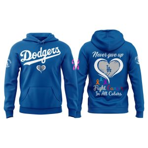 2025 Dodgers Fight Cancer In All Color Hoodie