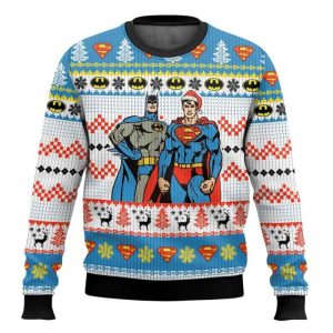 Superman And Batman Ugly Christmas Sweater