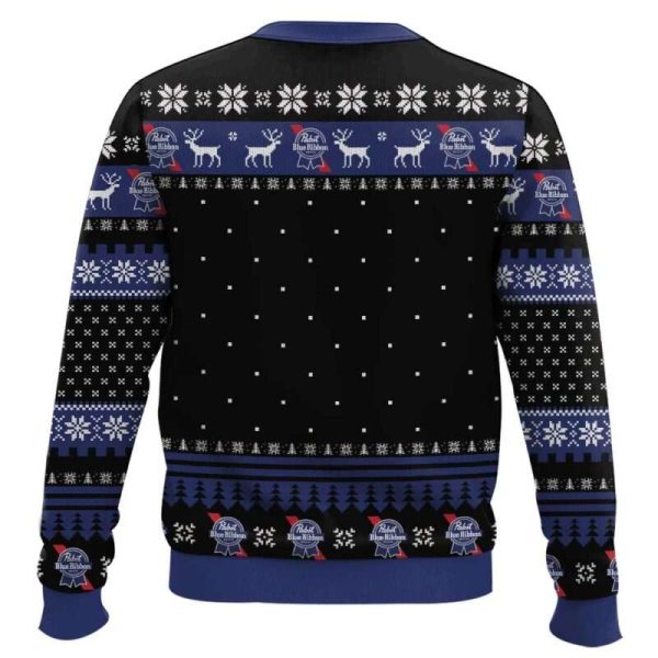 Pabst Blue Ribbon Beer Meme Ugly Christmas Sweater