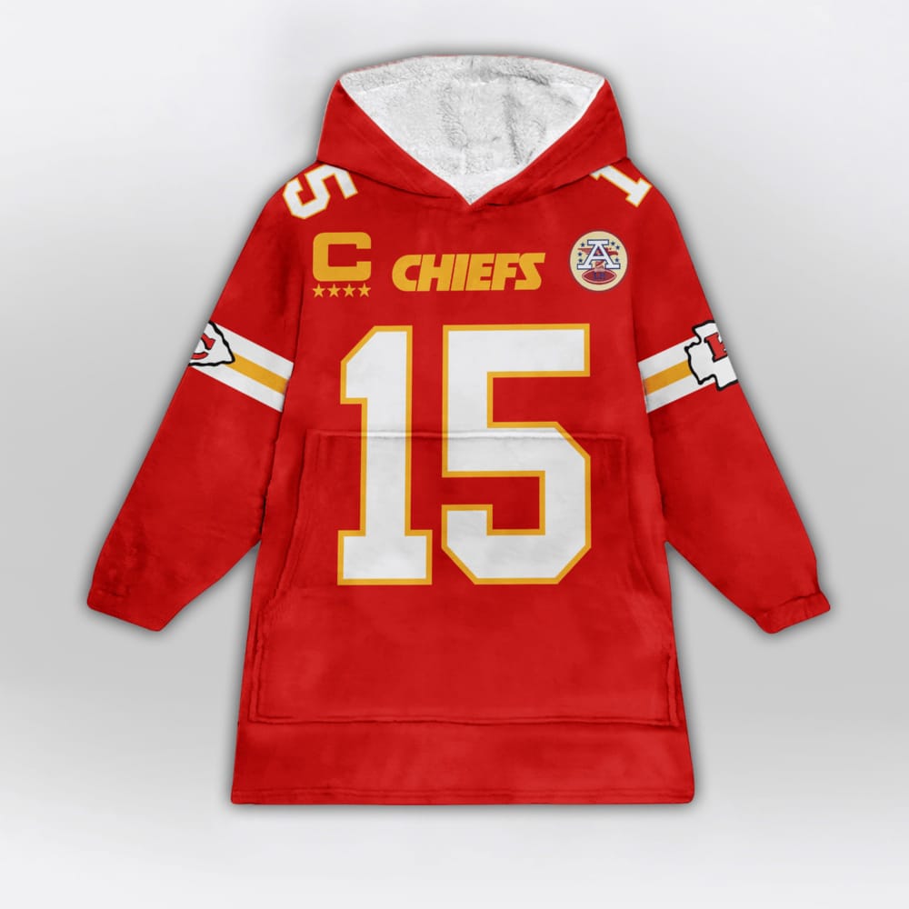 Patrick Mahomes 15 Captain Chiefs Blanket Hoodie Patrick Mahomes 15 Captain Chiefs Blanket Hoodie