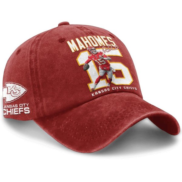 Patrick Mahomes 15 Kansas City Washed Cap