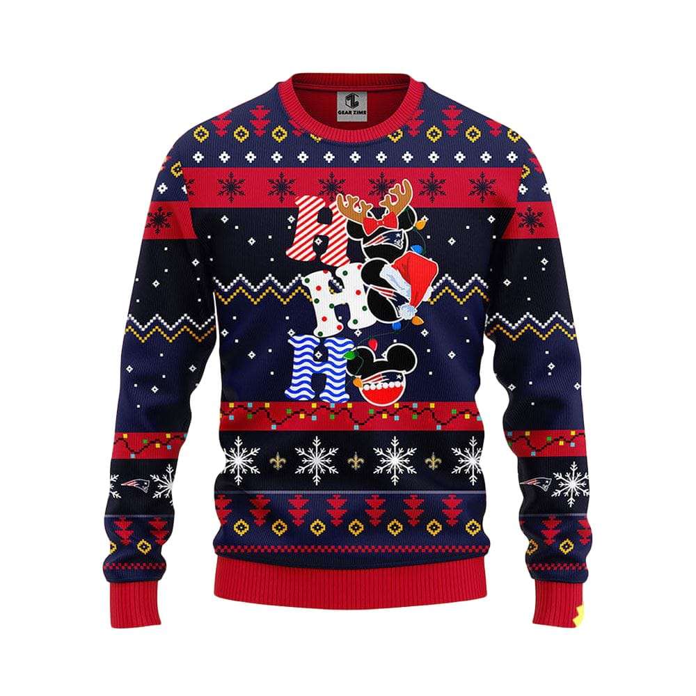 Patriots HoHoHo Mickey Ugly Christmas Sweater Patriots HoHoHo Mickey Ugly Christmas Sweater