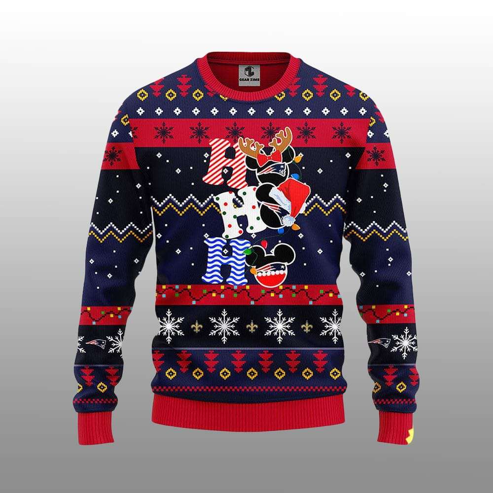 Patriots HoHoHo Mickey Ugly Christmas Sweater Patriots HoHoHo Mickey Ugly Christmas Sweater