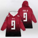 Penix JR 9 Atlanta Football Unisex Blanket Hoodie