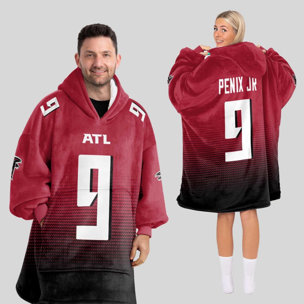 Penix JR 9 Atlanta Football Unisex Blanket Hoodie Penix JR 9 Atlanta Football Unisex Blanket Hoodie