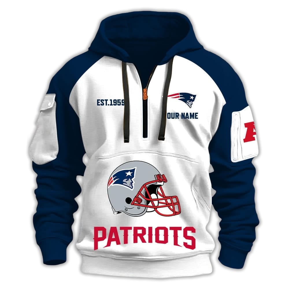 Personalized Patriots Est 1959 Quarter Zip Hoodie Patriots Est 1959 Custom Name Quarter Zip Hoodie