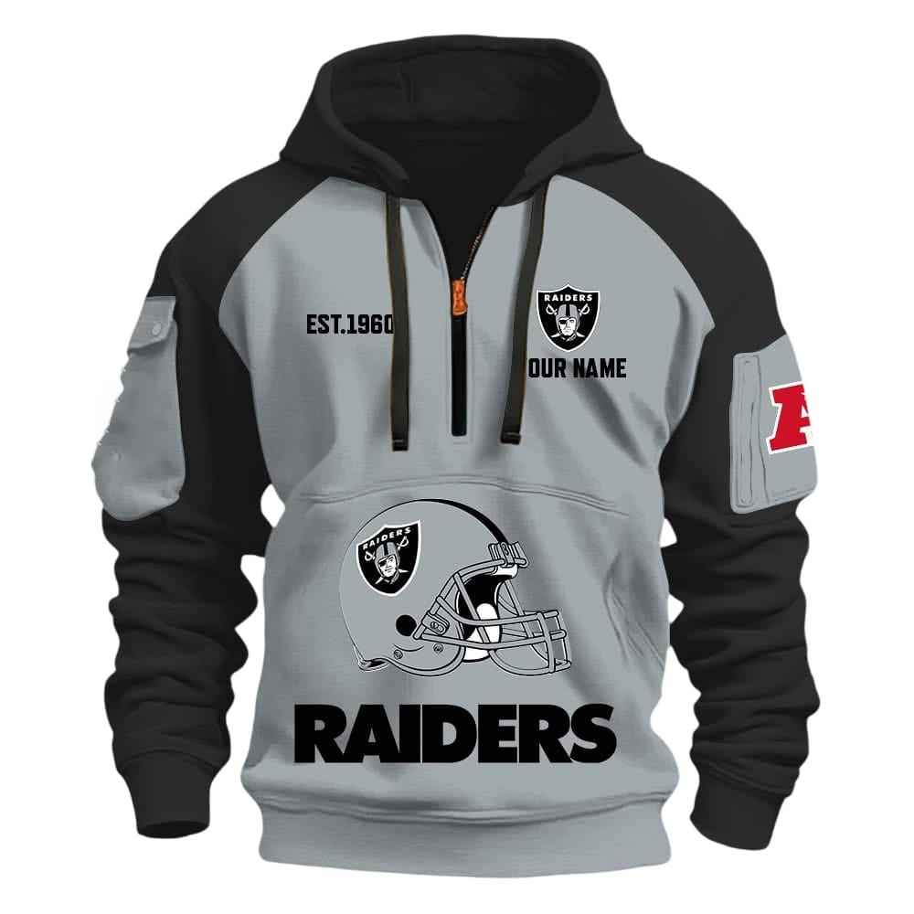 Personalized Raiders Est 1960 Quarter Zip Hoodie Personalized Raiders Est 1960 Quarter Zip Hoodie