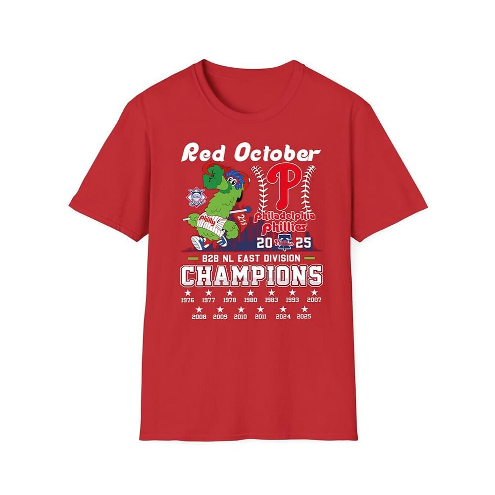 Phillies 2025 B2N NL East Champions Shirt 1 Phillies 2025 B2N NL East Champions Shirt