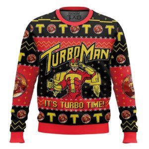 It’s Turbo Time Turbo Man Jingle All the Way Ugly Christmas Sweater