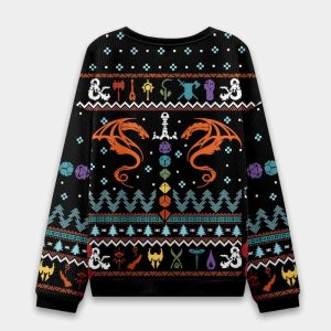 DND Dragon Dice Weapon Ugly Christmas Sweater 2