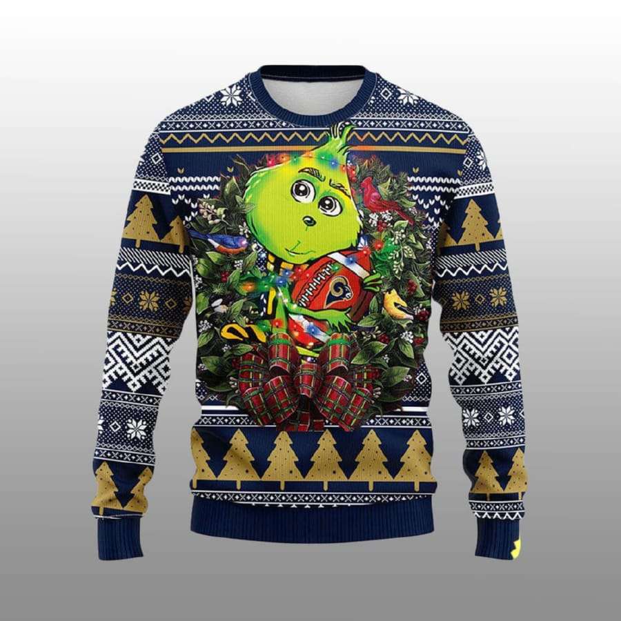 Rams Grnch Hug Ugly Christmas Sweater Rams Grnch Hug Ugly Christmas Sweater