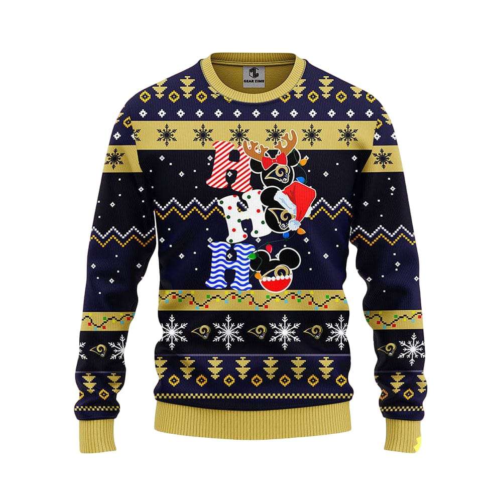 Rams HoHoHo Mickey Ugly Christmas Sweater Rams HoHoHo Mickey Ugly Christmas Sweater