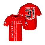 Red Freedom Signature Thank You Charlie Kirk Baseball Jersey