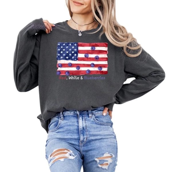 Red White & Blueberries Long Sleeve Shirt Charlie Kirk