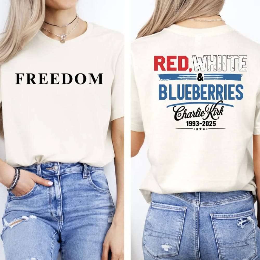 Red White and Blueberries Charlie Kirk Freedom Shirt Red White and Blueberries Charlie Kirk Freedom Shirt