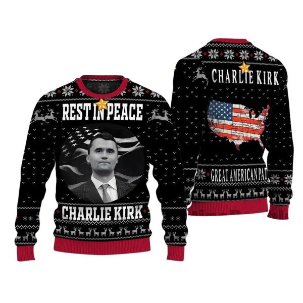 Rest In Peace Charlie Kirk Christmas Ugly Sweater