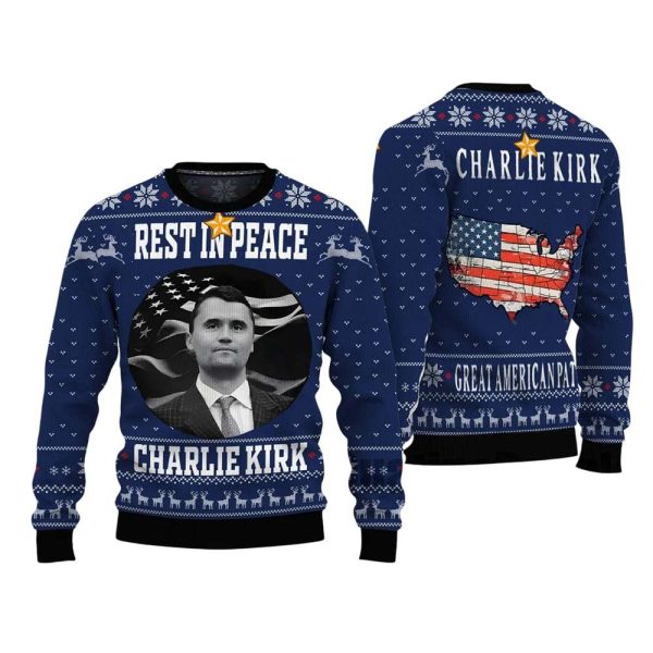 Rest In Peace Charlie Kirk Christmas Ugly Sweater
