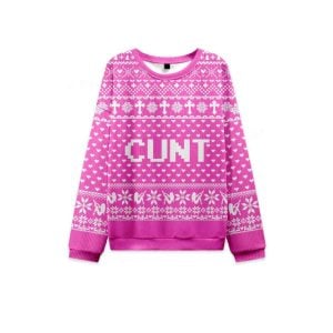 Pink Cunt Christmas Knit Sweatshirt