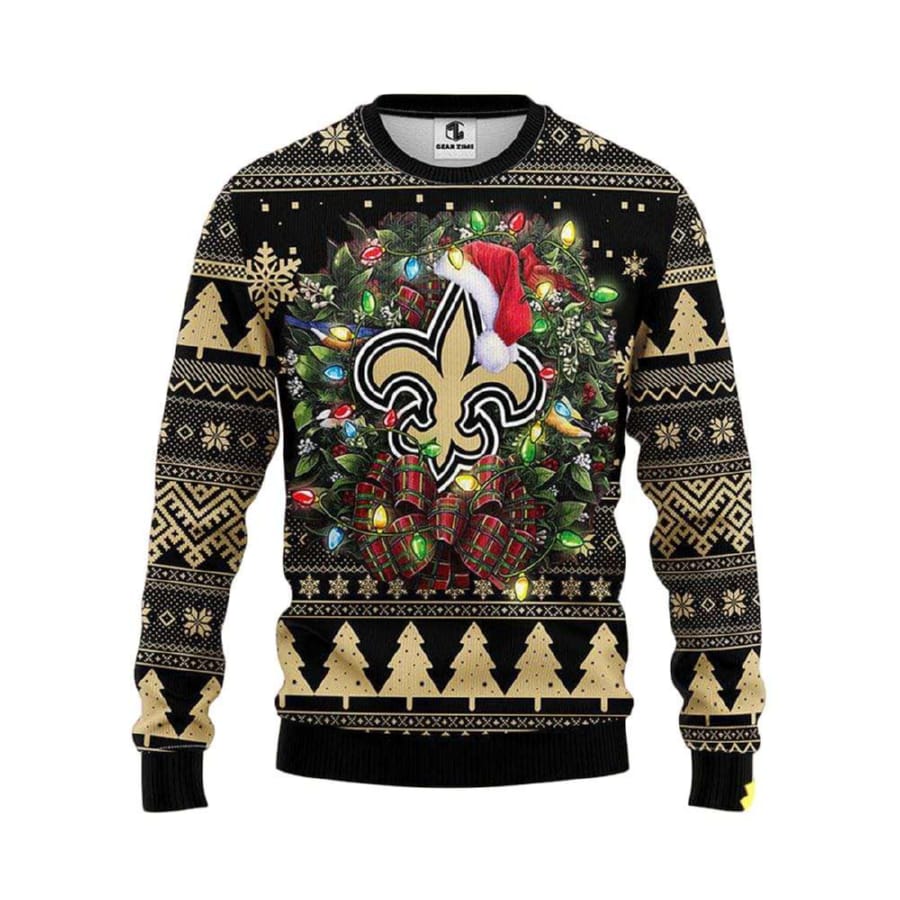 Saints Wreath Ugly Christmas Sweater Saints Wreath Ugly Christmas Sweater