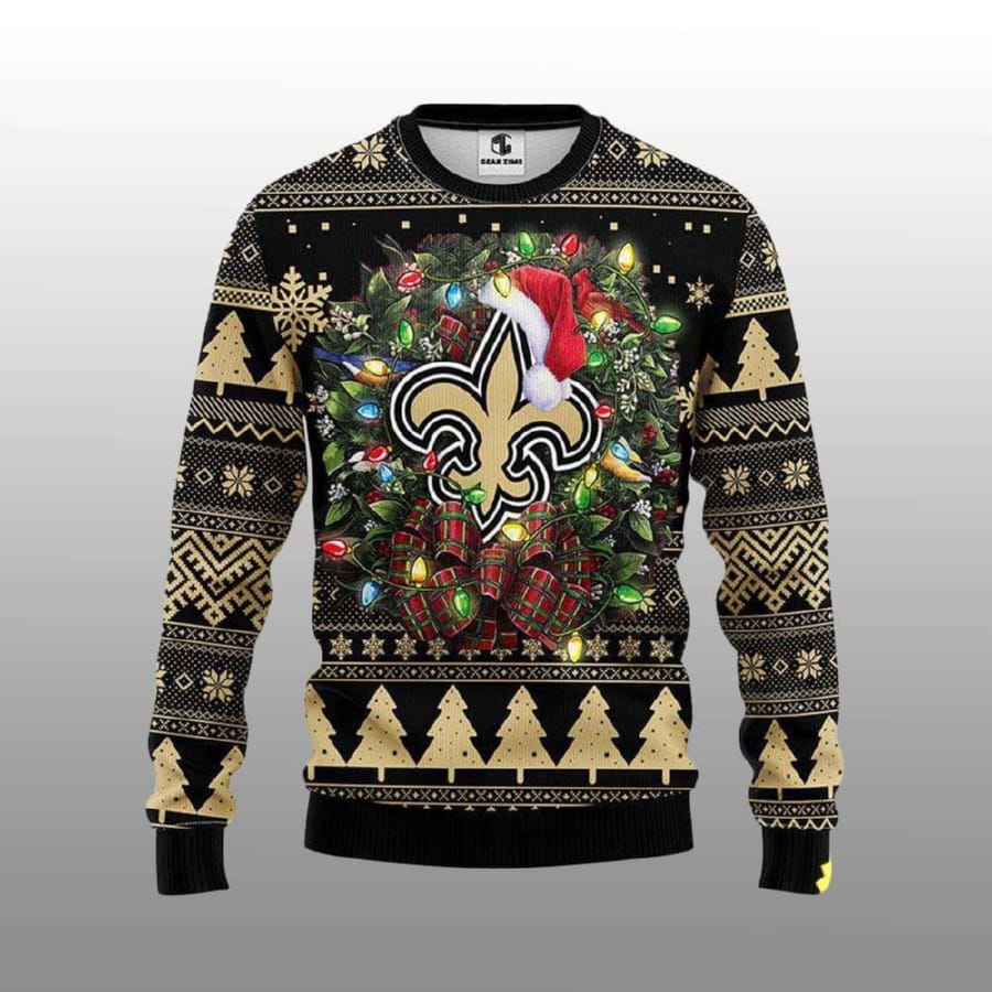 Saints Wreath Ugly Christmas Sweater Saints Wreath Ugly Christmas Sweater