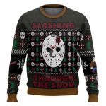 Slashing Through The Snow Jason Voorhees Ugly Christmas Sweater