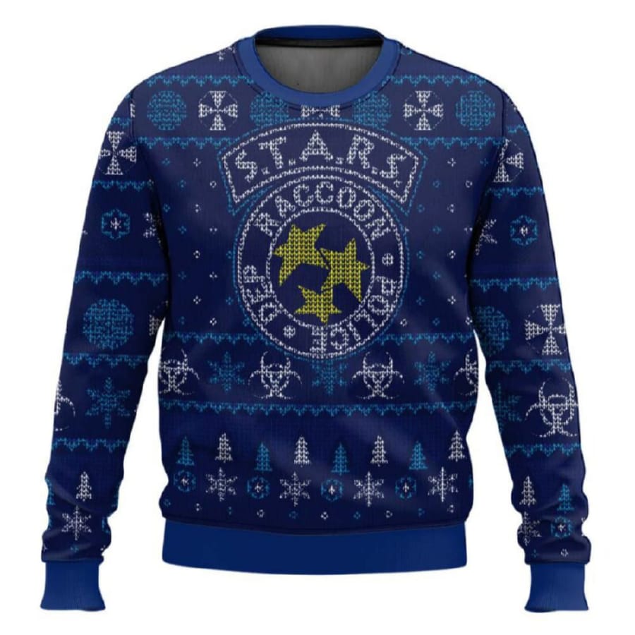 Stars Racoon City Police Resident Evil Ugly Christmas Sweater Stars Racoon City Police Resident Evil Ugly Christmas Sweater