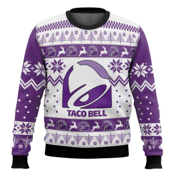 Taco Bell Purple Ugly Christmas Sweater