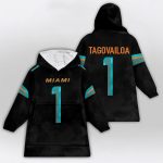 Tagovailoa 1 Miami Football Unisex Blanket Hoodie