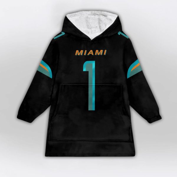 Tagovailoa 1 Miami Football Unisex Blanket Hoodie