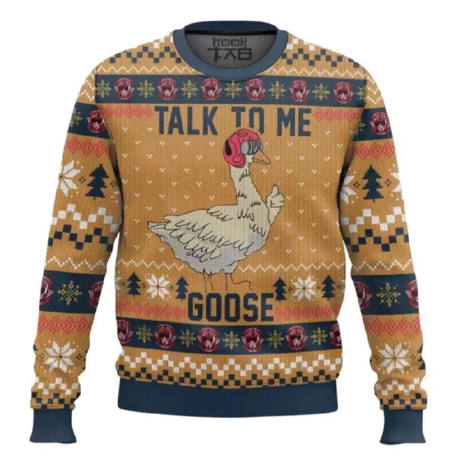 Talk to me Goose Top Gun Ugly Christmas Sweater Talk to me Goose Top Gun Ugly Christmas Sweater
