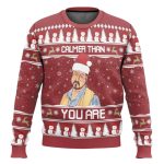 The Big Lebowski Calmer Than You Are Ugly Christmas Sweater
