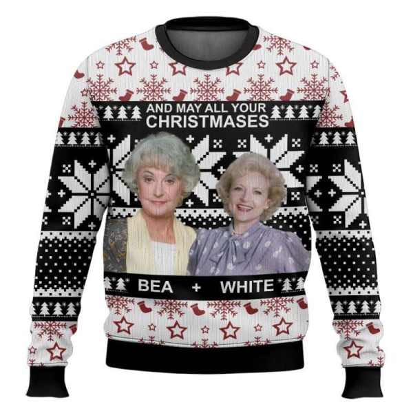 The Golden Girls And May All Your Christmases Bea White Ugly Christmas Sweater