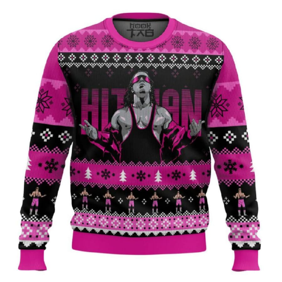 The Hitman Bret Hart Ugly Christmas Sweater The Hitman Bret Hart Ugly Christmas Sweater
