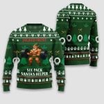Time Flex Gym Jacked Frost Six Pack Santa's Helper Ugly Christmas Sweater