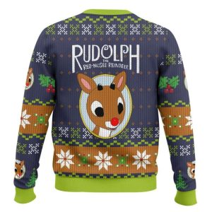 Rudolph The Red Nosed Reindeer Ugly Christmas Sweater1