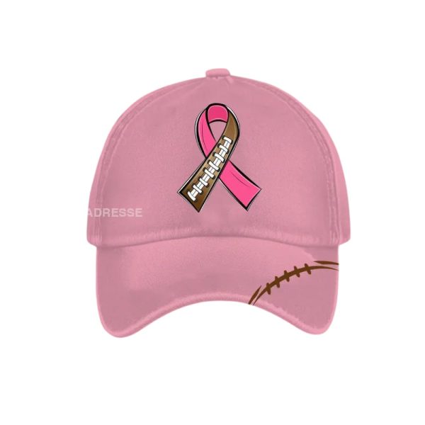 Unisex PInk Out Football Breast Cancer Print Hat
