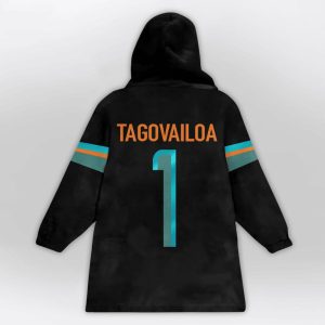 Tagovailoa 1 Miami Football Unisex Blanket Hoodie2