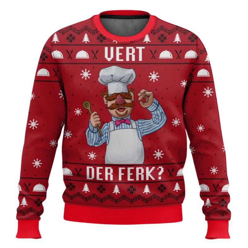 Vert Der Ferk The Swedish Chef Muppets Christmas Ugly Sweater Vert Der Ferk The Swedish Chef Muppets Christmas Ugly Sweater