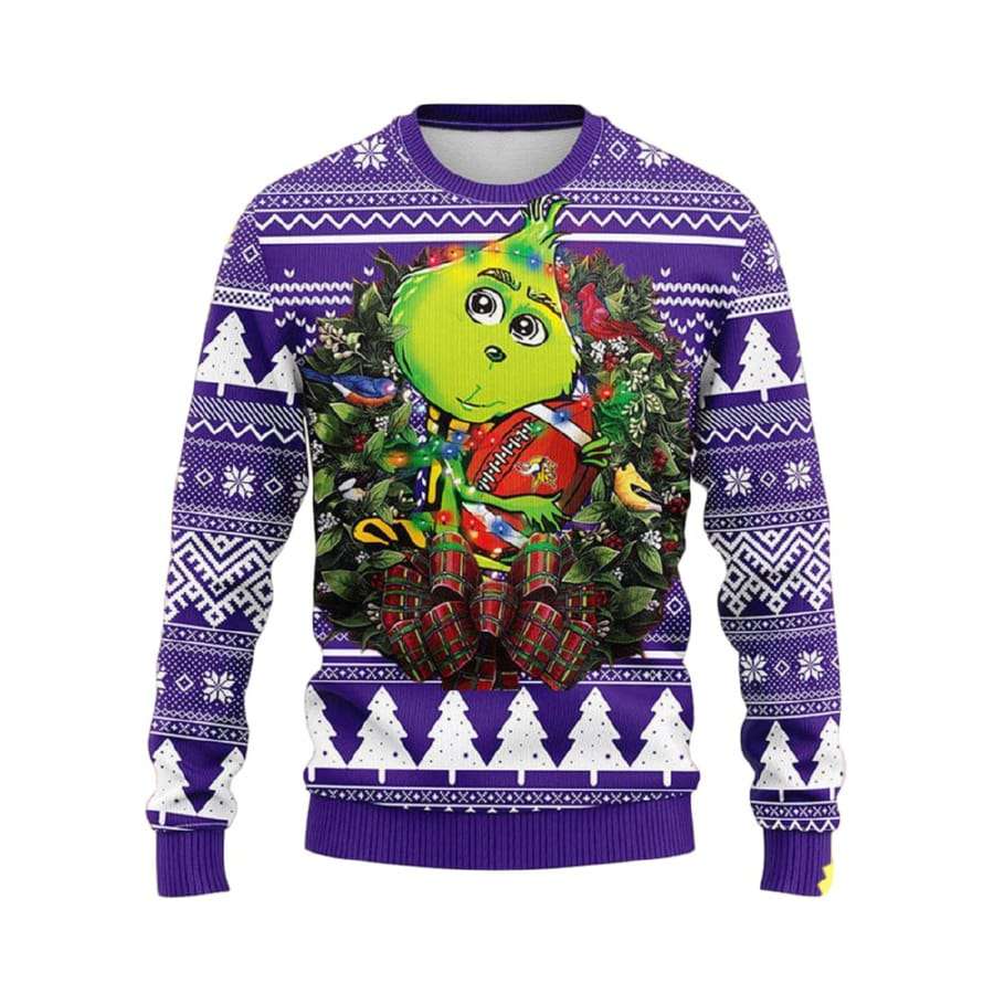 Vikings Grnch Hug Ugly Christmas Sweater Vikings Grnch Hug Ugly Christmas Sweater