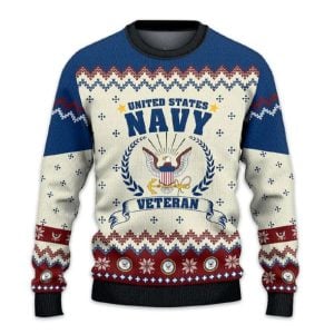 US NAVY 250th Years Of Service Ugly Christmas Sweater