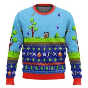 Festive Duck Hunt Ugly Christmas Sweater