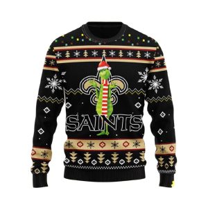 Saints Funny Grnch Ugly Christmas Sweater