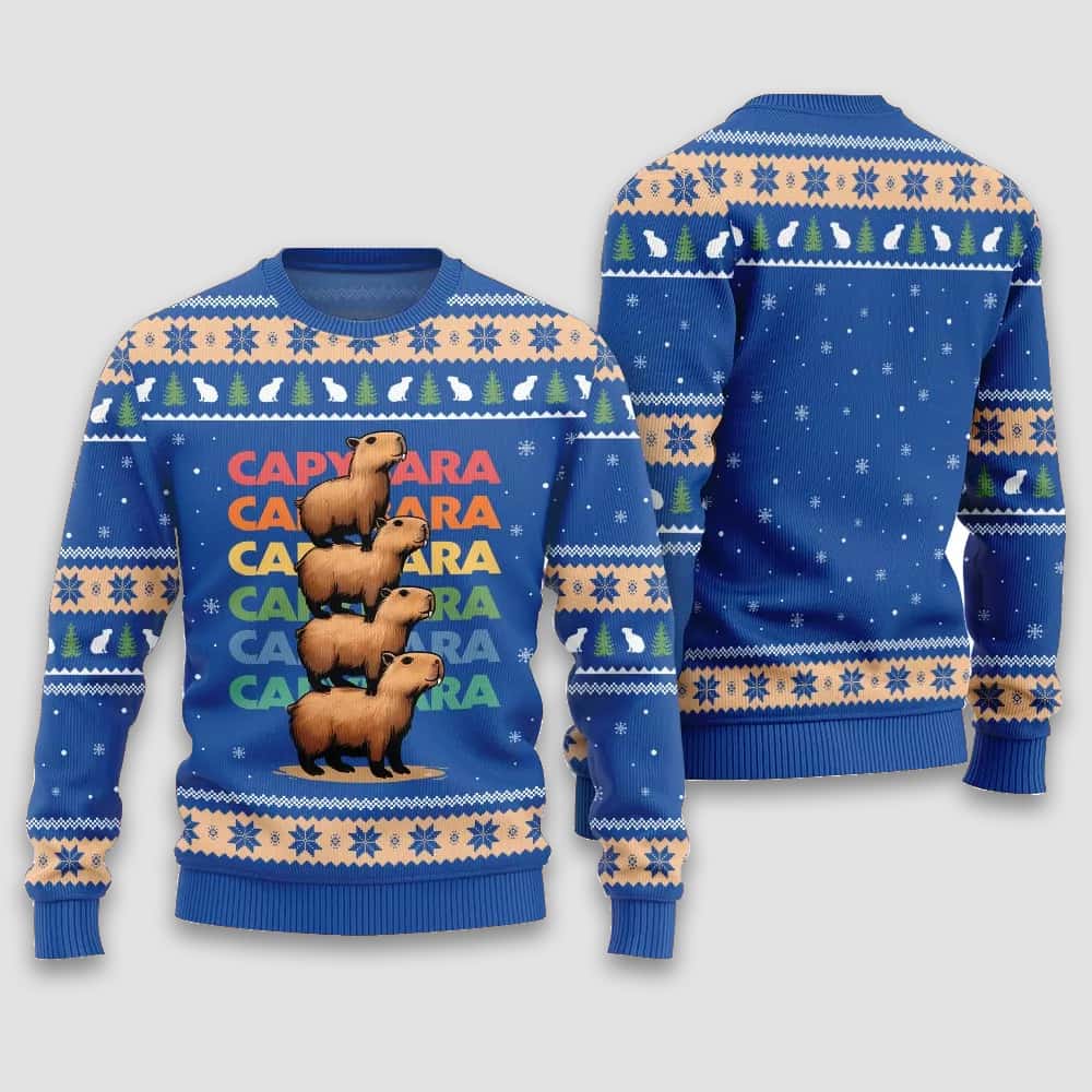 We Bare Capybara Christmas Ugly Sweater We Bare Capybara Christmas Ugly Sweater