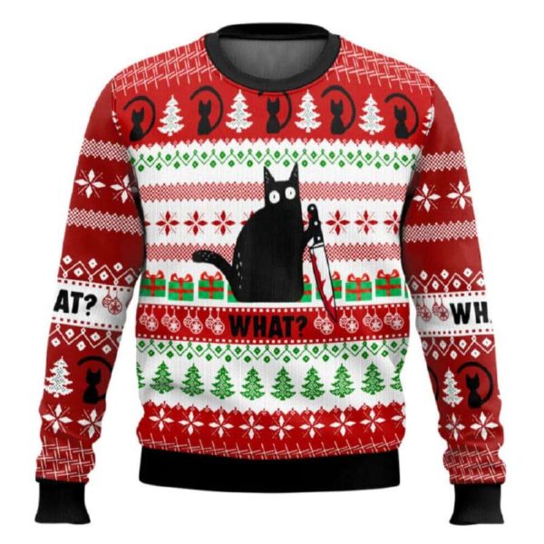 What Black Cat Ugly Christmas Sweater
