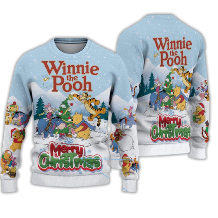 Winnie The Pooh Merry Christmas Knitted Sweater Winnie The Pooh Merry Christmas Knitted Sweater